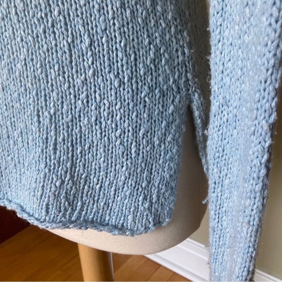 TALULA Aritzia Azurelee Powder Blue Cotton Cashmere Angora Sweater - Picture 4 of 6